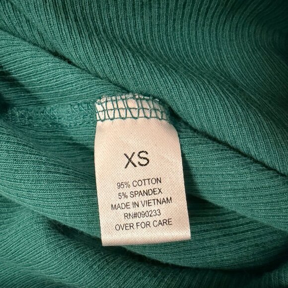 💚 PacSun Basics Teal Ribbed Lettuce Hem Crop Tank (XS) - Picture 6 of 6